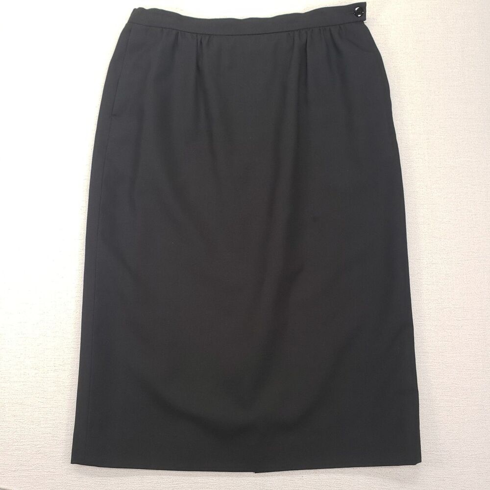 Vintage Pendleton Black Skirt Womens Size 12 Pleated Pencil Midi Made in USA